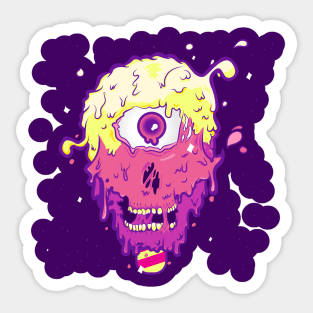 Melty Skull Sticker